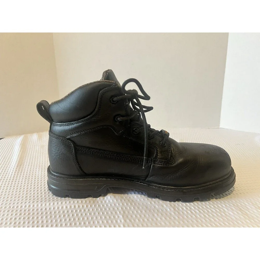 Men's Smith's American Steel Toe  Black Waterproof Work Boots, Size 12